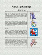 English Worksheet: The Magical Beings part 1 ( Father Time, Mother Earth, Santa, Cupid)