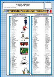 English Worksheet: Professions, countries, nationalities and verb To Be