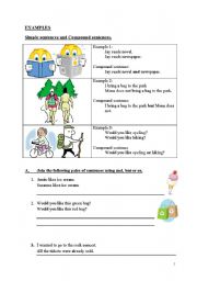 English Worksheet: Conjunction and, but, and or