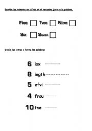 English Worksheet: numbers