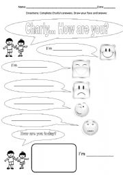 English worksheet: Charly how are you?