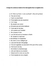 English worksheet: Affirmative x Interrogative