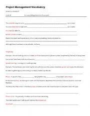 English Worksheet: Business Project Management Vocabulary