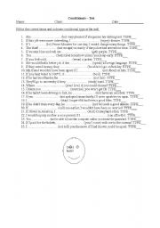 English Worksheet: Conditionals (Test or Practice)