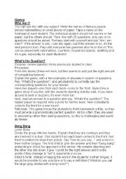 English Worksheet: Games rules