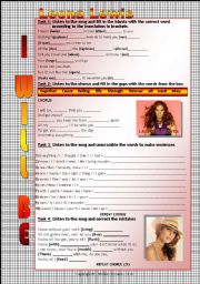 Song Worksheet - I will be by Leona Lewis
