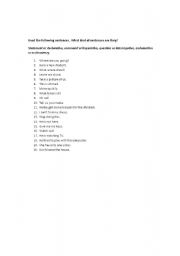 English worksheet: Kinds of sentences - Statement, Command, Exclamation, Question