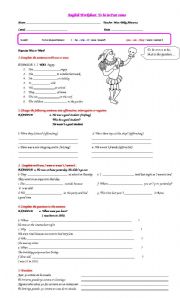 worksheet: To be in past tense