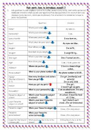 Pair work: Getting to know one another (Teachers WS with intonation)