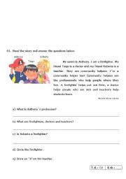 English Worksheet: Verb TO BE present simple test