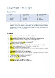 English Worksheet: ADVERBIAL CLAUSE