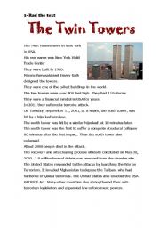 English Worksheet: The Twin Towers