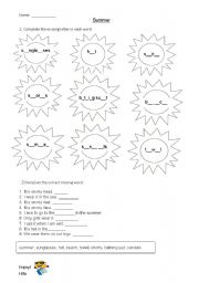 English Worksheet: Summer