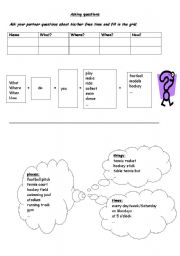 English worksheet: Asking questions with question words