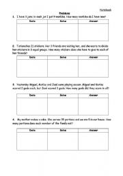 English worksheet: Division problems