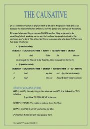 English Worksheet: THE CAUSATIVE