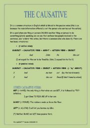 English Worksheet: THE CAUSATIVE