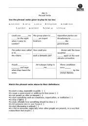 English worksheet: phrasal verbs