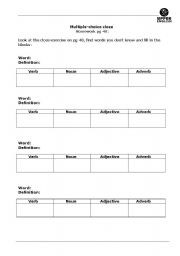 English worksheet: word formation