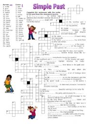 English Worksheet: Simple Past - Crossword Puzzle