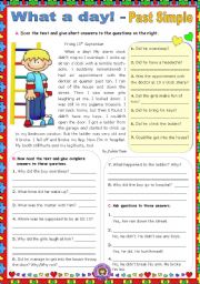 English Worksheet: What a day!   -  Past Simple