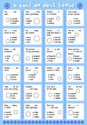 English Worksheet: quiz on past tense 1