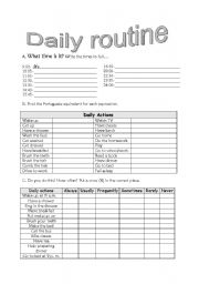 English Worksheet: Daily routine