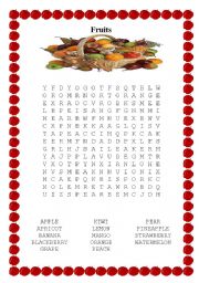 English Worksheet: Fruit