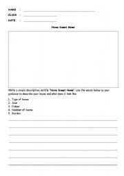 English worksheet: Home Sweet Home