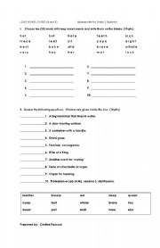 English worksheet: Long Vowel Sounds (A & E)