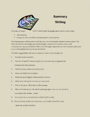 English Worksheet: summary writing