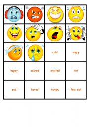 English Worksheet: FEELINGS - Memory game