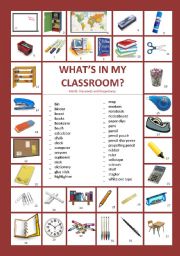 English Worksheet: Whats in my classroom?