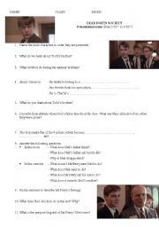 English Worksheet: Dead Poets Society sc 2