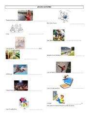 English Worksheet: Leisure activities