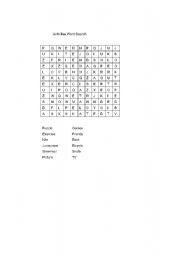 English Worksheet: Activities Wordsearch