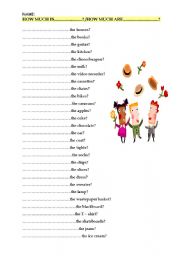 English Worksheet: How much is...?/How much ...are?