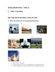 English worksheet: Space exploration part II