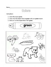 English Worksheet: Color Worksheet: Green
