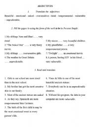 English worksheet: Adjectives