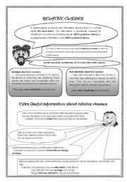 English Worksheet: Relative clauses: grammar and exercises