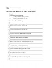 English worksheet: Exercise Simple Past