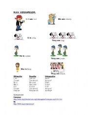 English Worksheet: Personal pronouns +`to be  for young kids