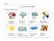 English Worksheet: Cause and Effect Weather Worksheet