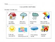 English worksheet: Cause and Effect Weather Worksheet