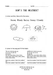 English worksheet: Hows the weather?