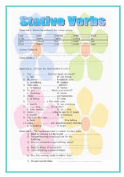 English Worksheet: Stative Verbs