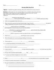 English Worksheet: Safety Rules Review Sheet