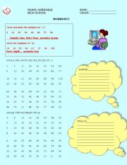 English worksheet: numbers