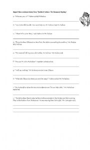 English Worksheet: Reported Speech (Statements-Commands-Questions)